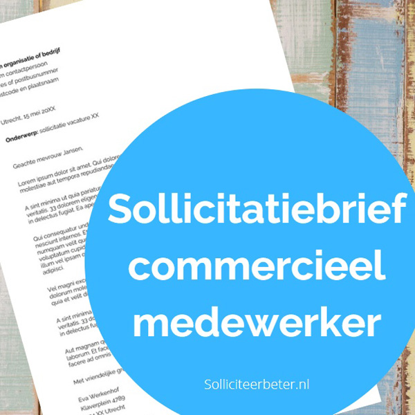 Sollicitatiebrief Commercieel Medewerker Download Pas Aan Solliciteer